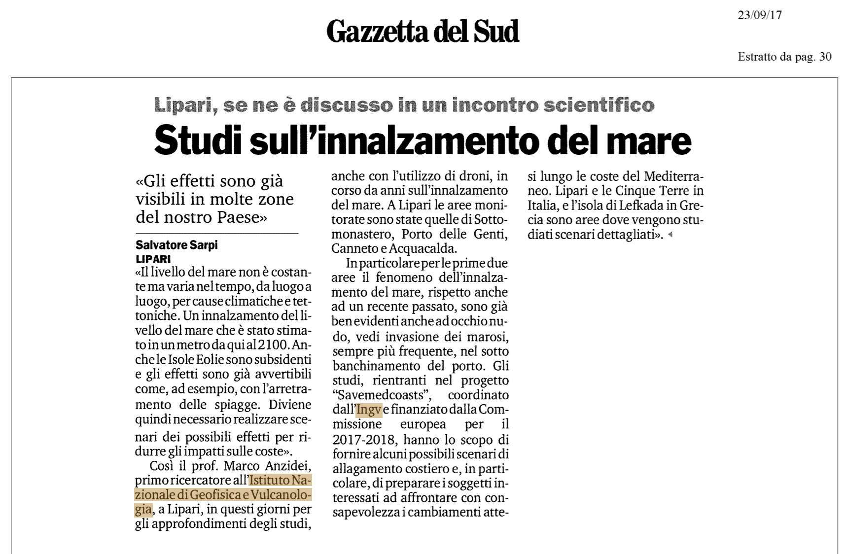 gazzettadelsud studiinnalzamentomare